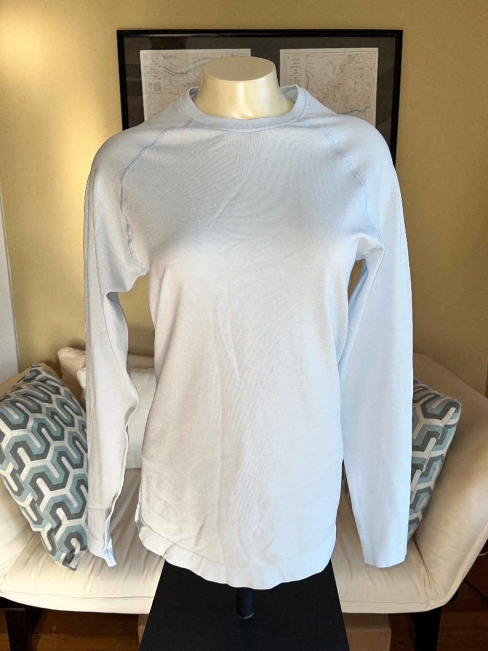 Figs Long Sleeve Tee in Light Blue
